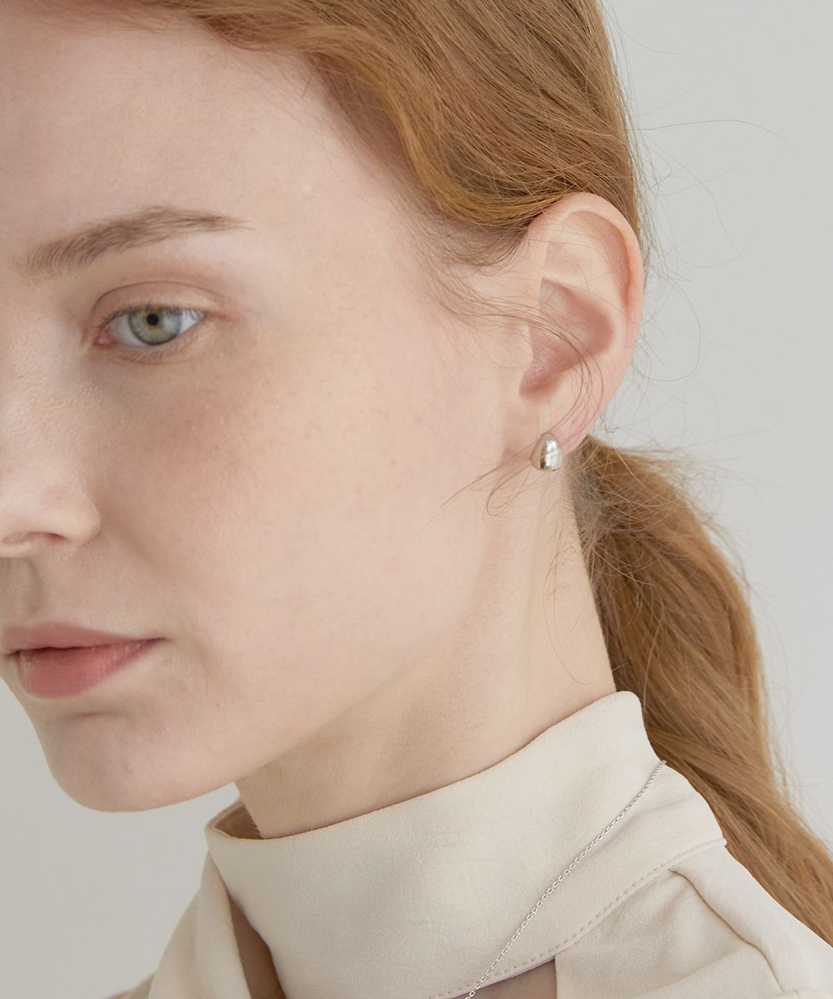 할렌(HALDEN) simple polka dots earrings (E015_silver)