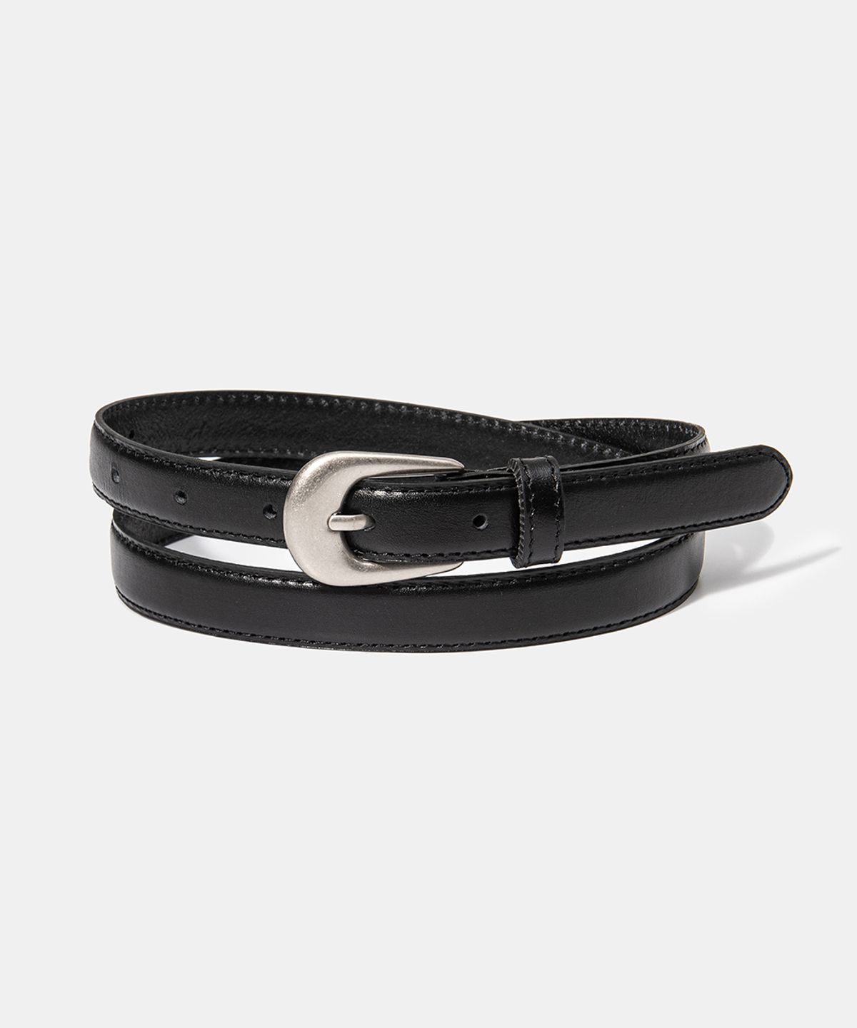 할렌(HALDEN) (W) simple western cowhide leather belt (T005_black)