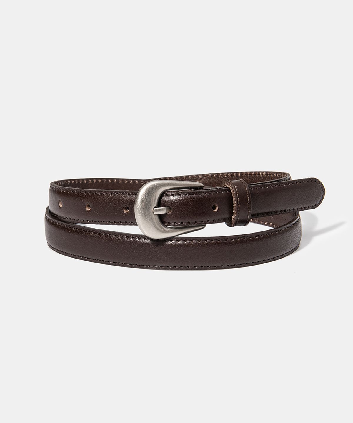 할렌(HALDEN) (W) simple western cowhide leather belt (T005_brown)