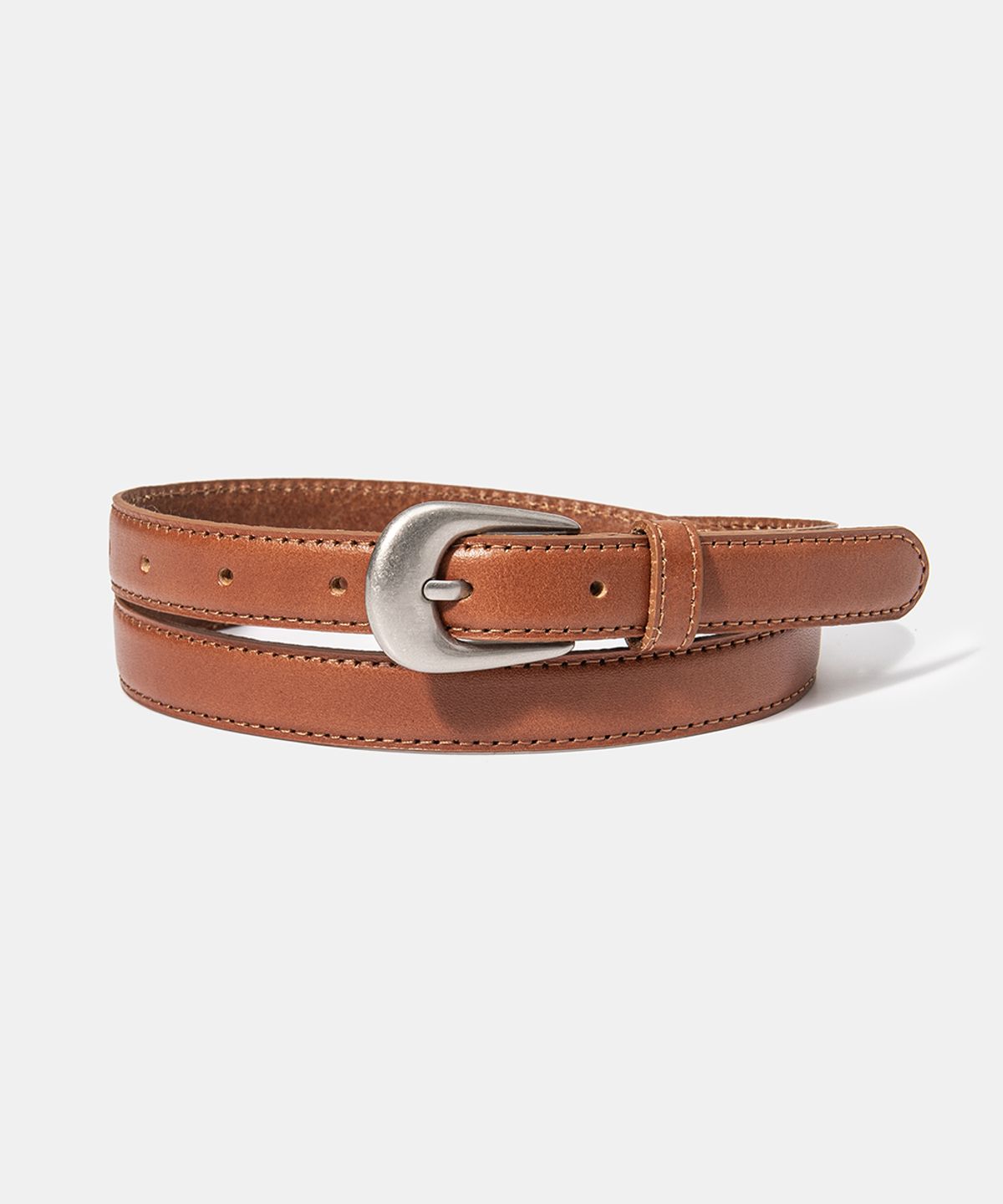 할렌(HALDEN) (W) simple western cowhide leather belt (T005_tan)