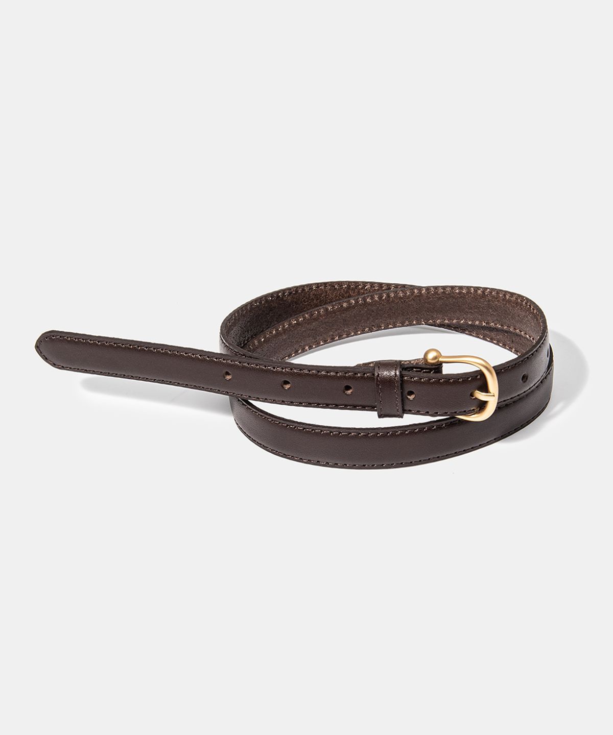 할렌(HALDEN) (W) gold bell buckle cowhide leather belt (T006_brown)