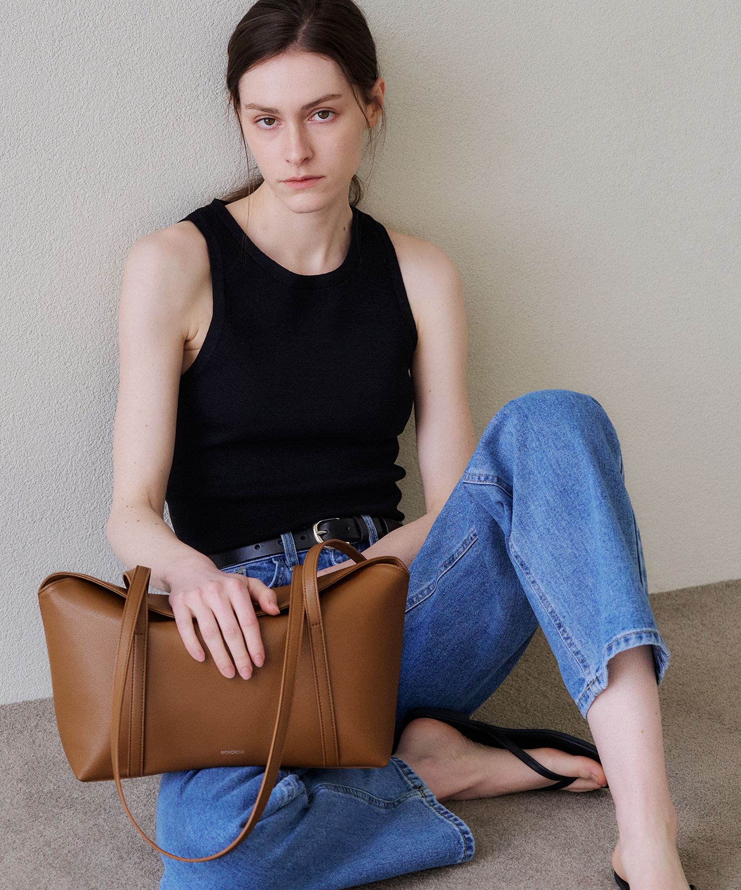 トートバッグ ^MONOROW^ Sarah bag camel SARA BAG CAMEL SARA CAMEL - MONOROW | 60% - Asian Fashion Online Store