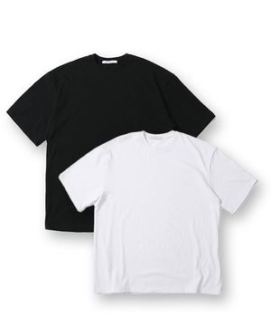 (공용) 무지 레이어드 티셔츠 2PACK - (블랙 / 화이트 20수 오버핏)