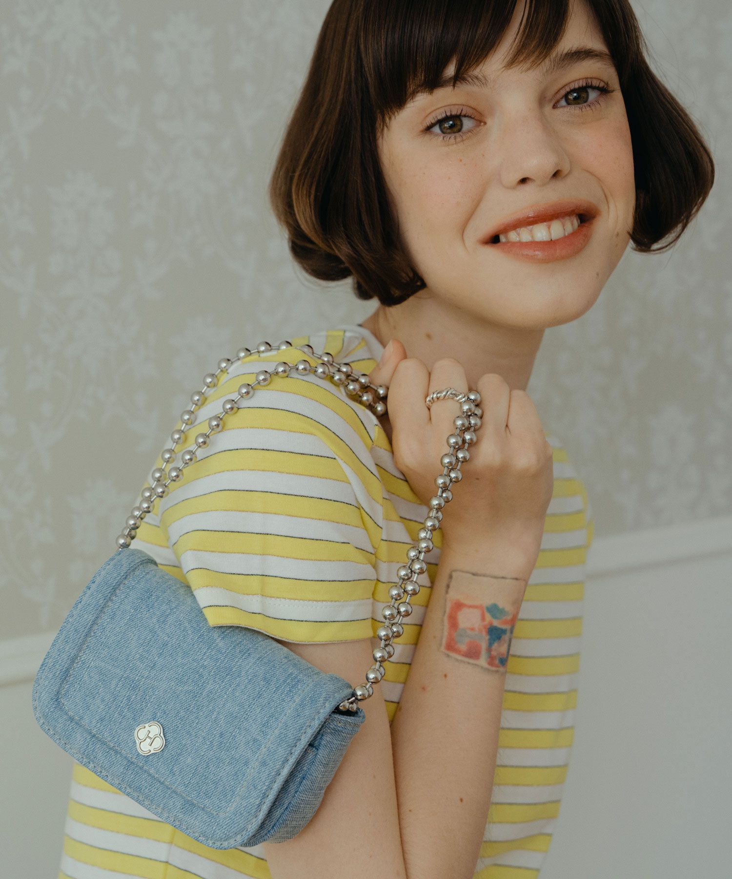 MUSINSA公式 | HEEARI Poppy chain mini bag_denim