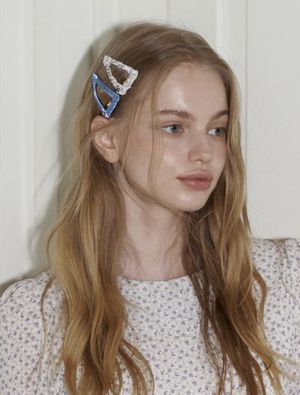 [SET] blue & foggy flower pin