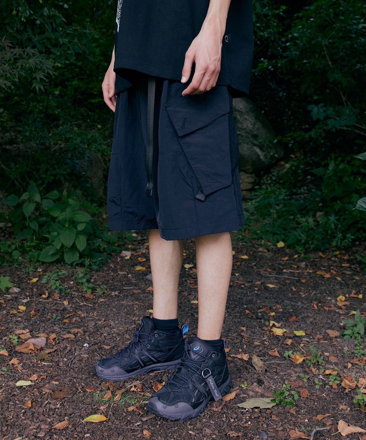 가릭스(GARRIX) Oblique line pocket shortspants (Black)