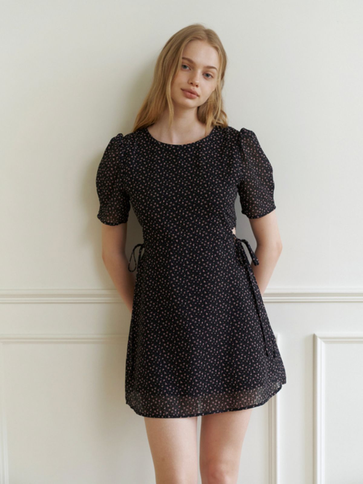 카인더베이비(KINDABABY) Breeze ribbon mini dress - black