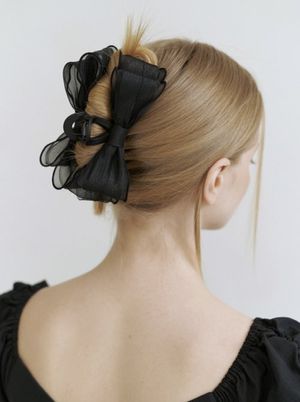 romance double black ribbon matte claw