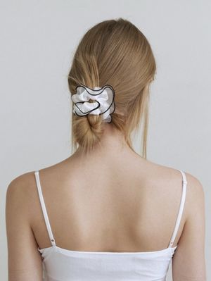 romatic mesh lace scurnch-white