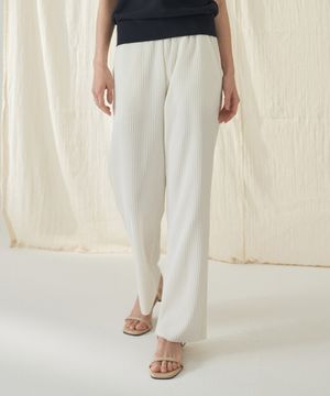 플리츠 세미와이드 팬츠_ZD2PT161_IVO