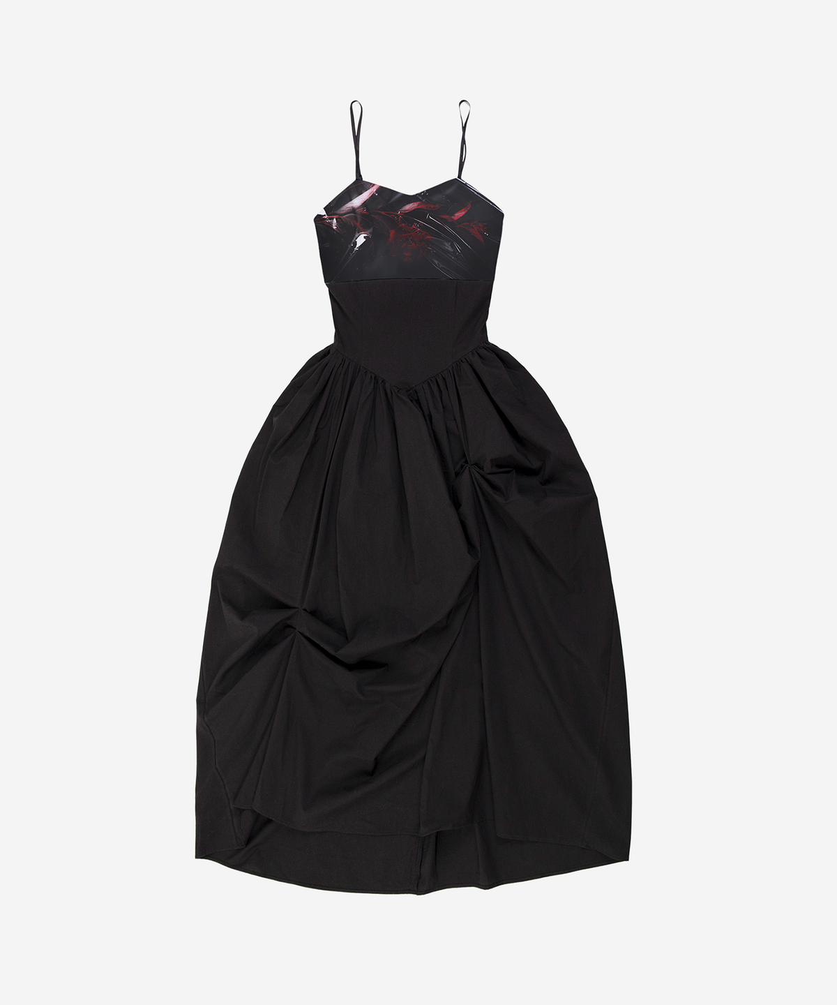 달링유어배드(DARLING, YOU'RE BAD) UNBALANCED SHIRRING LONG DRESS #BLACK