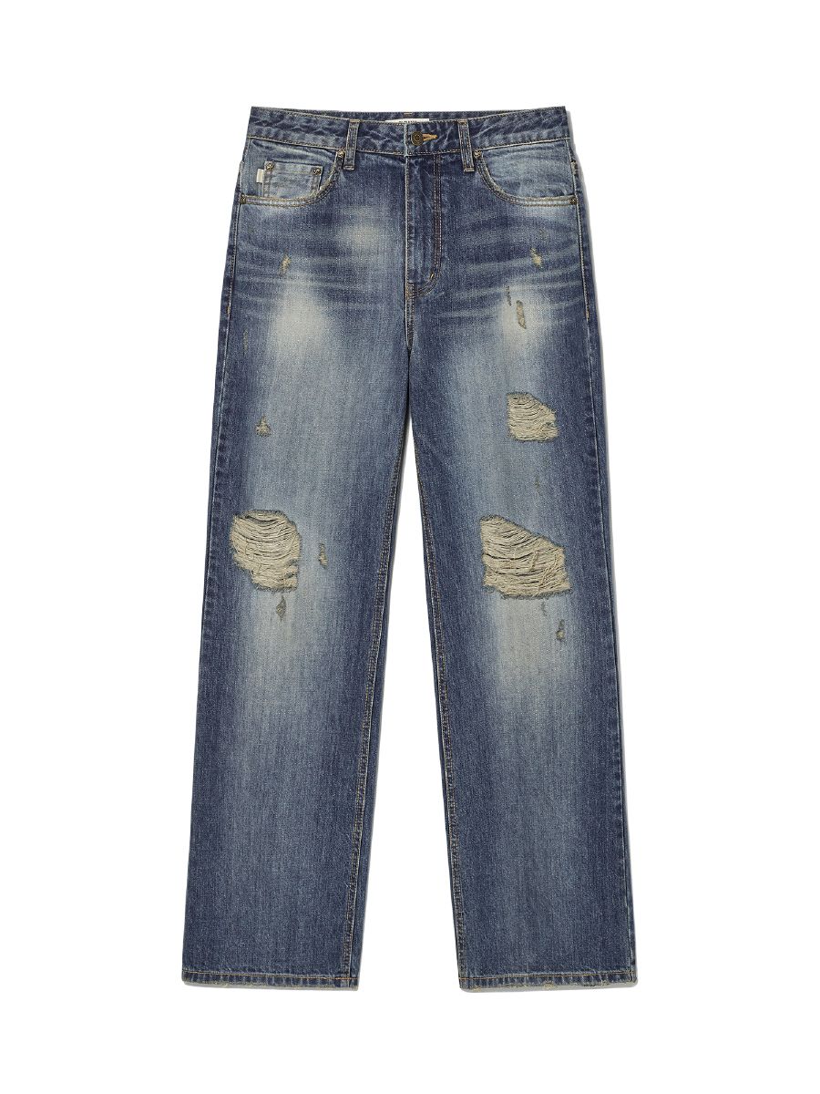 ★GLOWNY★ 96 VINTAGE DAMAGED WASHING JEANS (DARK BLUE) MUSINSA | GLOWNY 96 VINTAGE DAMAGED WASHING JEANS (DEEP BLUE)