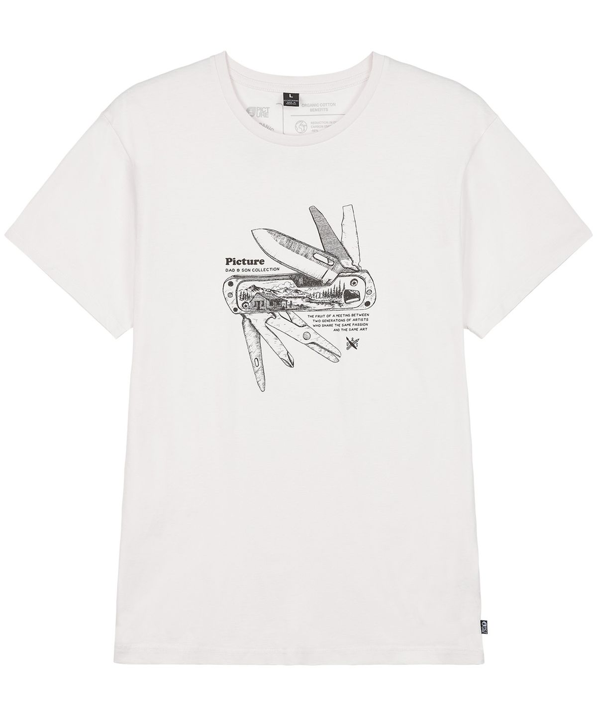 픽쳐오가닉클로딩(PICTURE ORGANIC CLOTHING) 픽쳐 D&S 멀티툴 반팔티셔츠 (화이트)