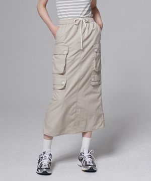 유틸리티 카고 스커트 베이지