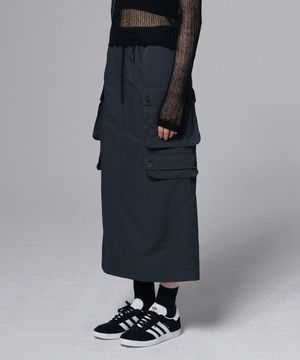 유틸리티 카고 스커트 다크 그레이
