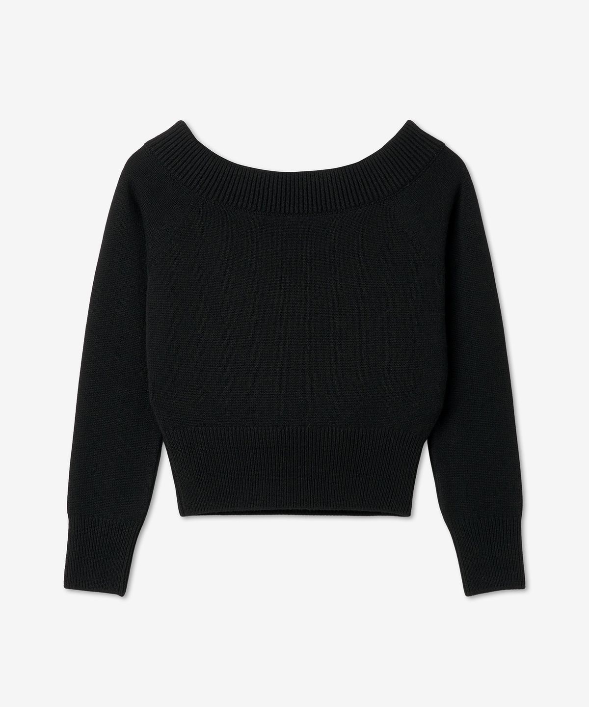 알렉산더 맥퀸(ALEXANDER McQUEEN) 오프 숄더 니트 - 블랙 / 758588Q1A6Y1000