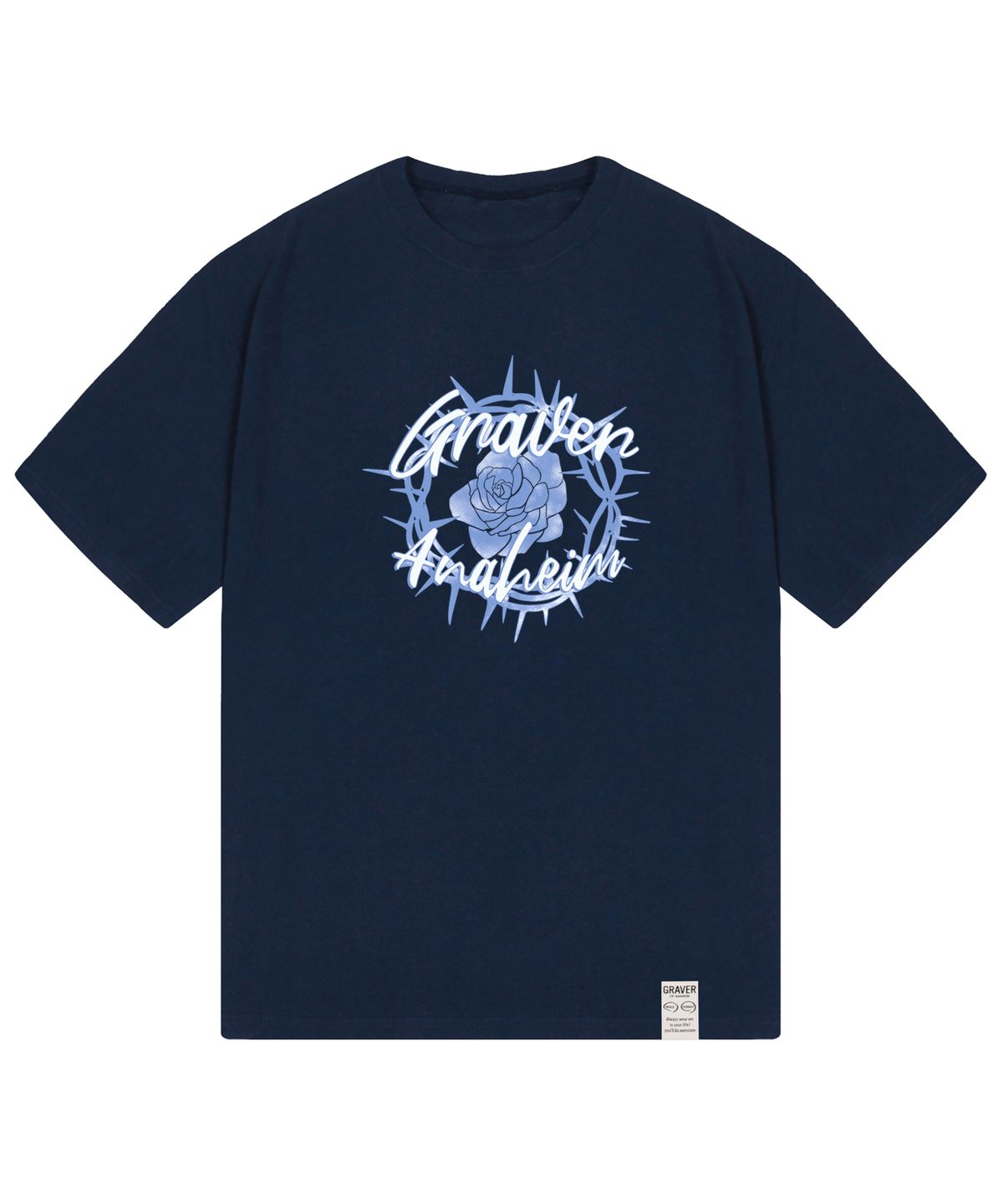 그레이버(GRAVER) [UNISEX]로맨틱 로즈 반팔티_네이비