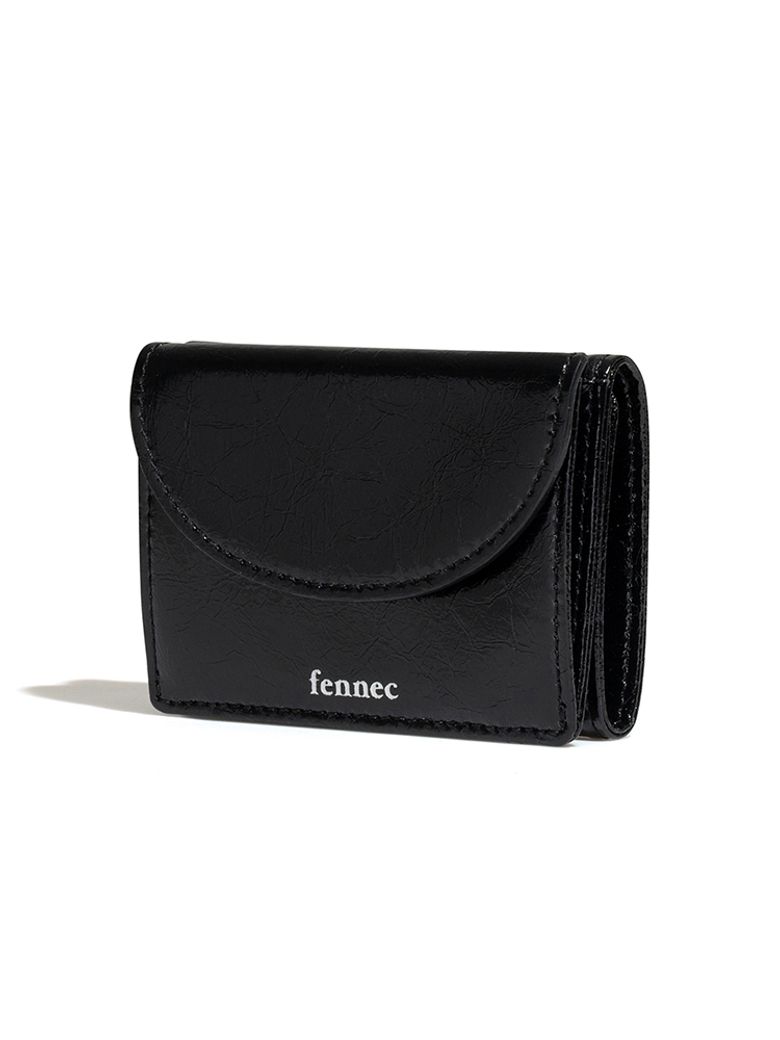 CRINKLE HALFMOON MINI WALLET - BLACK