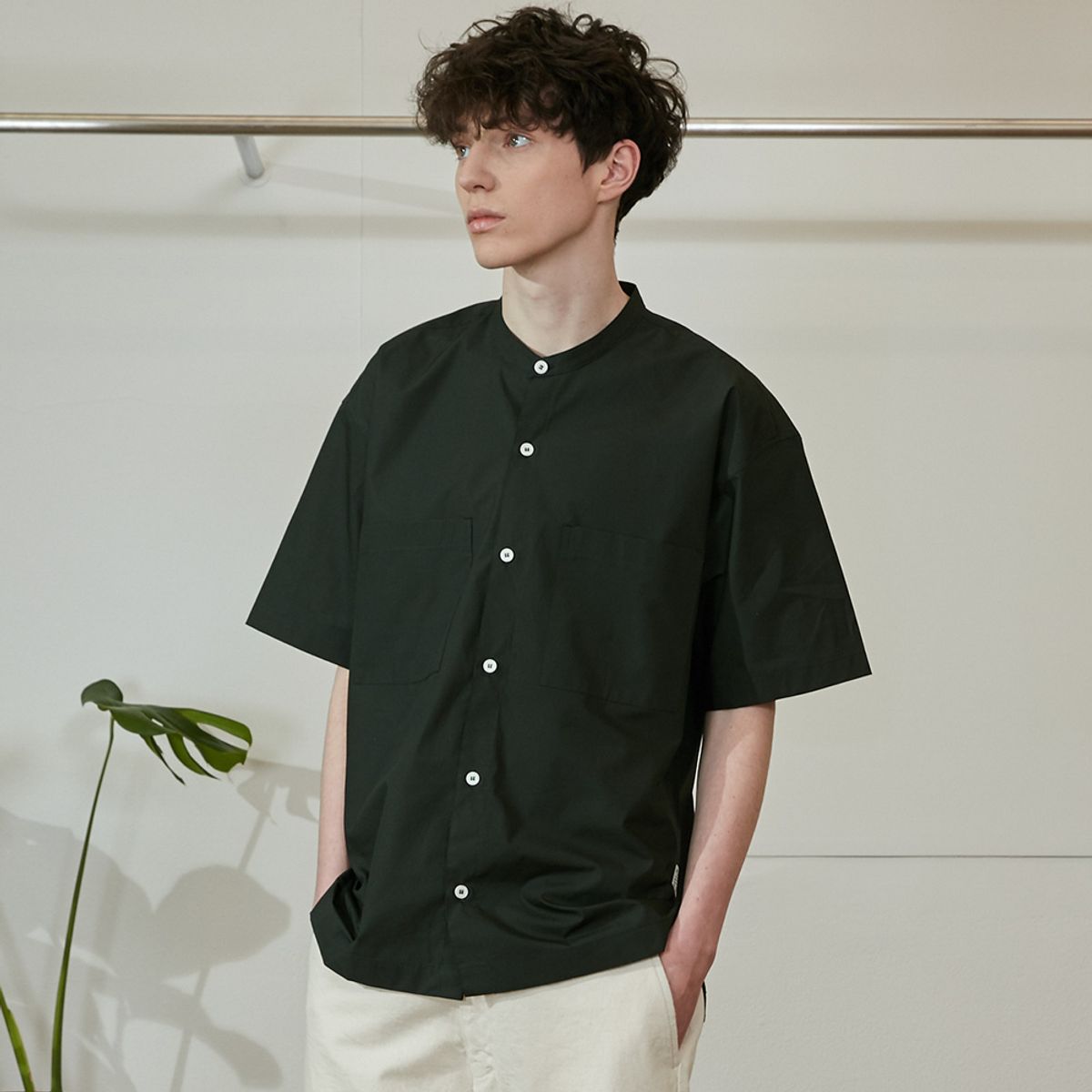 홀리선(HORLISUN) Success Extra Typewriter Short Sleeve Shirts Bold Green