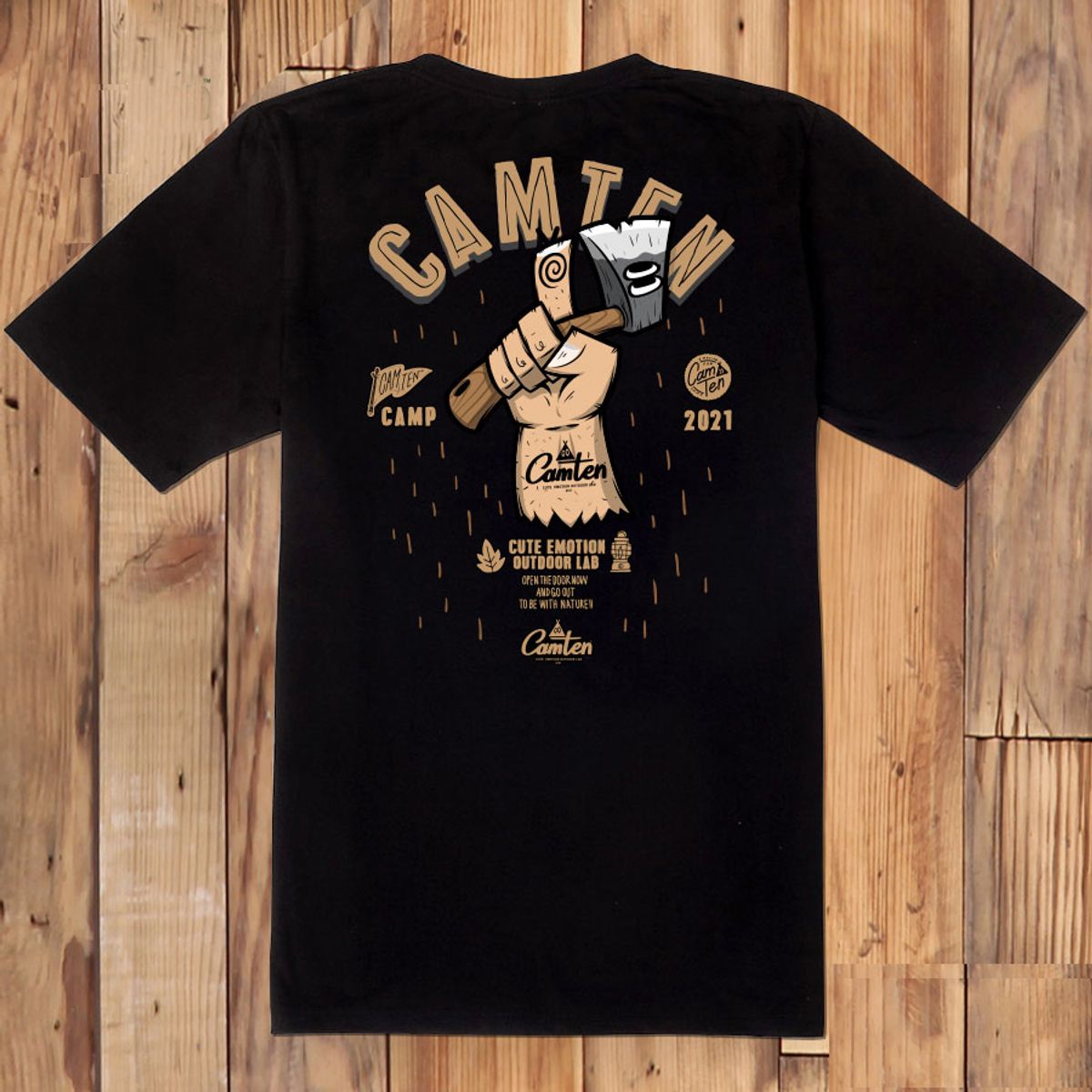 돌돌(DOLDOL) Camten-tshirts-44 감성 캠핑 브랜드 캠텐 캐릭터 그래픽 티셔츠 반팔티