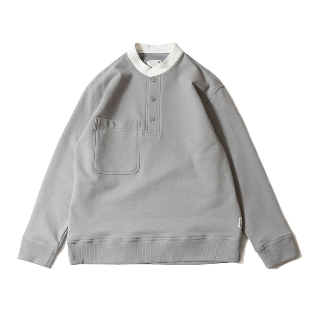 홀리선(HORLISUN) Forest Cotton Collar Button Pullover Gray
