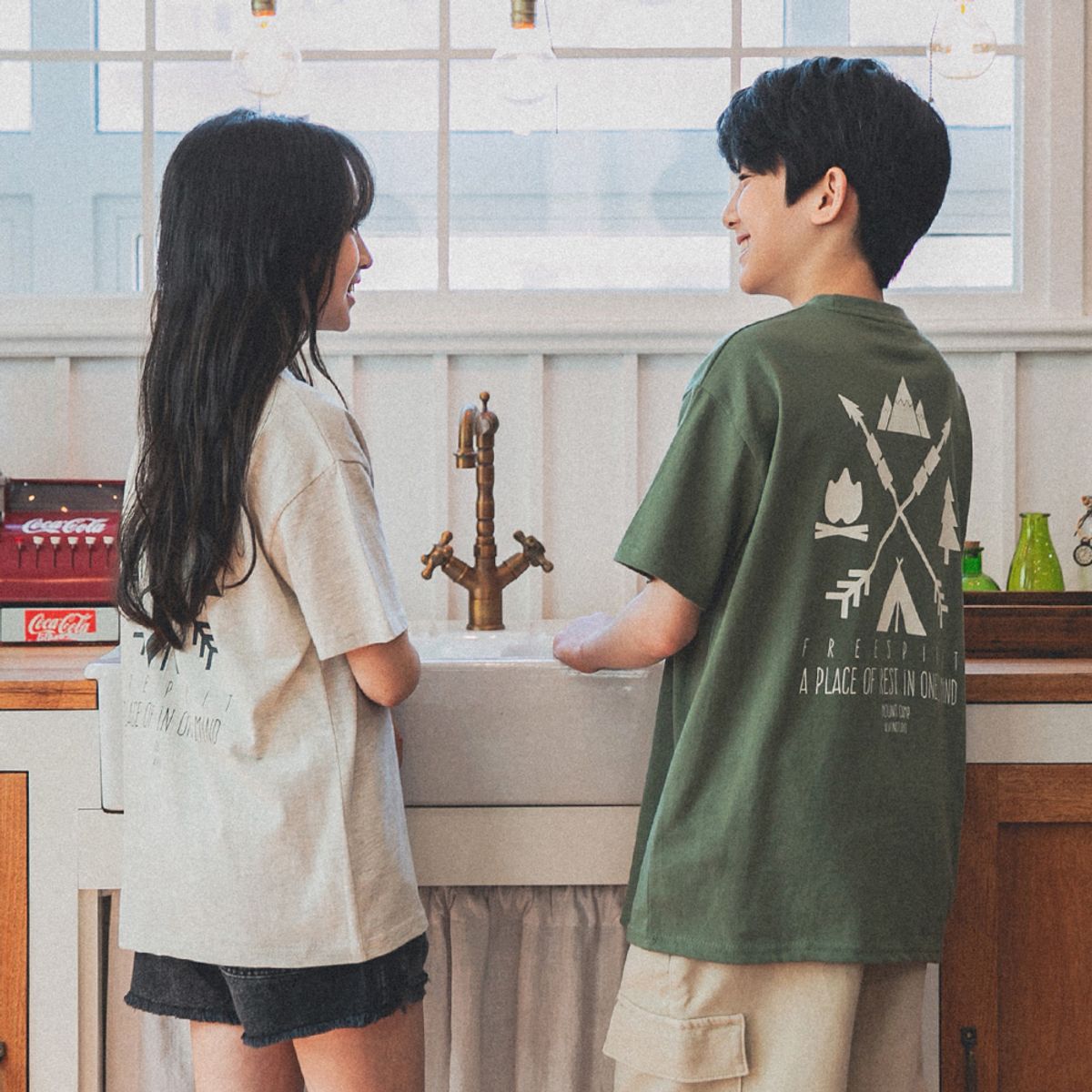 앨빈클로 주니어(ALVINCLO JUNIOR) 캠핑 스피릿 반팔 티셔츠 J24874 3컬러