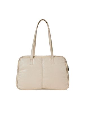 Trapezoid Pillow Shoulder Bag (beige)