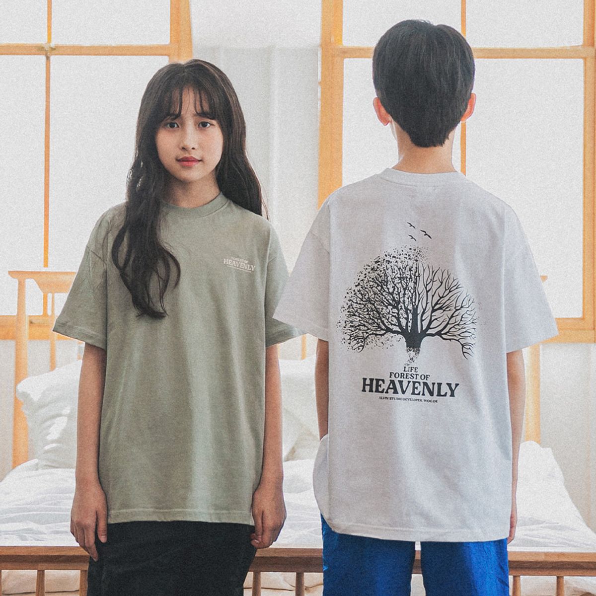 앨빈클로 주니어(ALVINCLO JUNIOR) FOREST OF HEAVENLY 반팔 티셔츠 J24255 3컬러