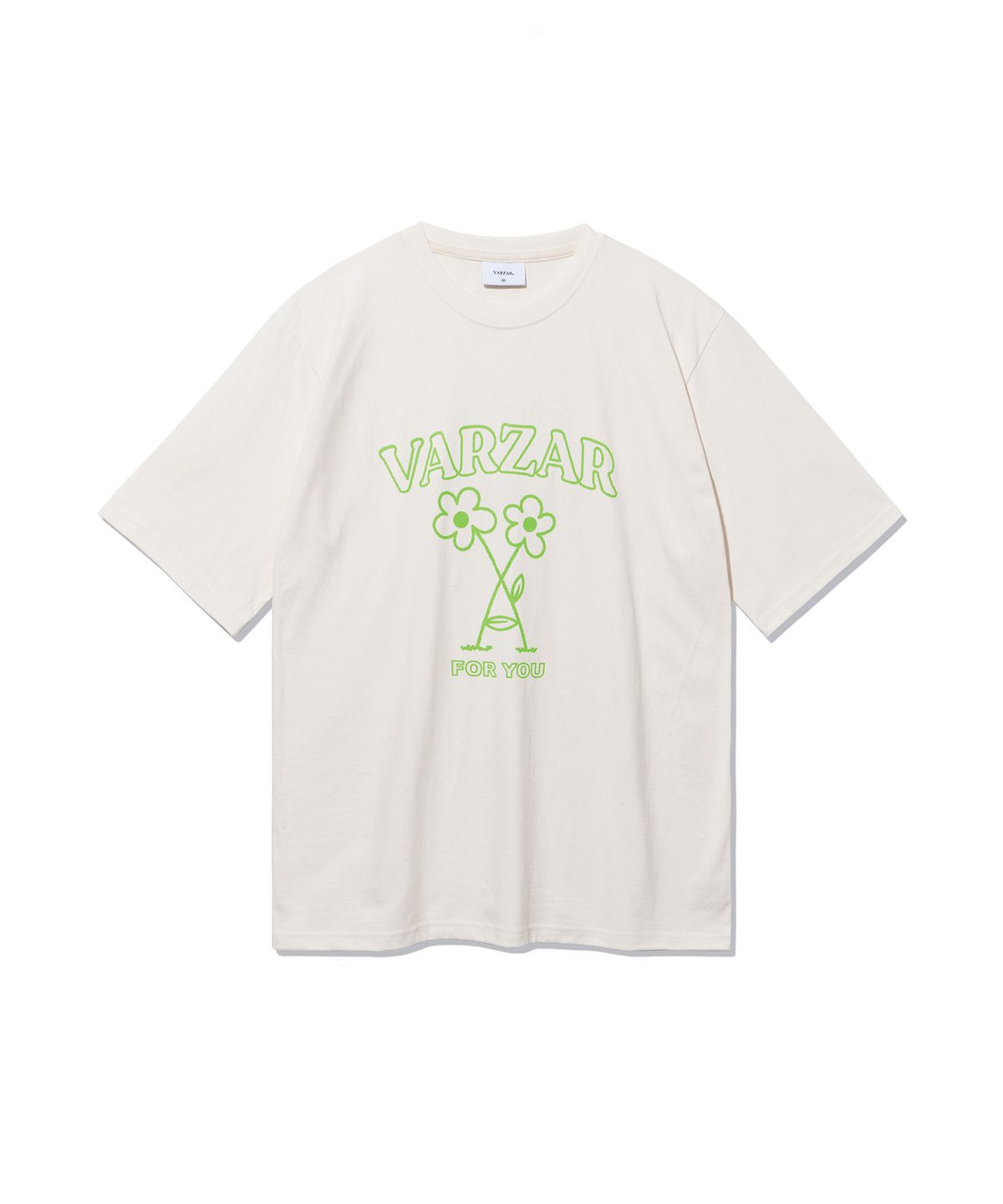 바잘(VARZAR) 플라워 반팔 티셔츠 크림
