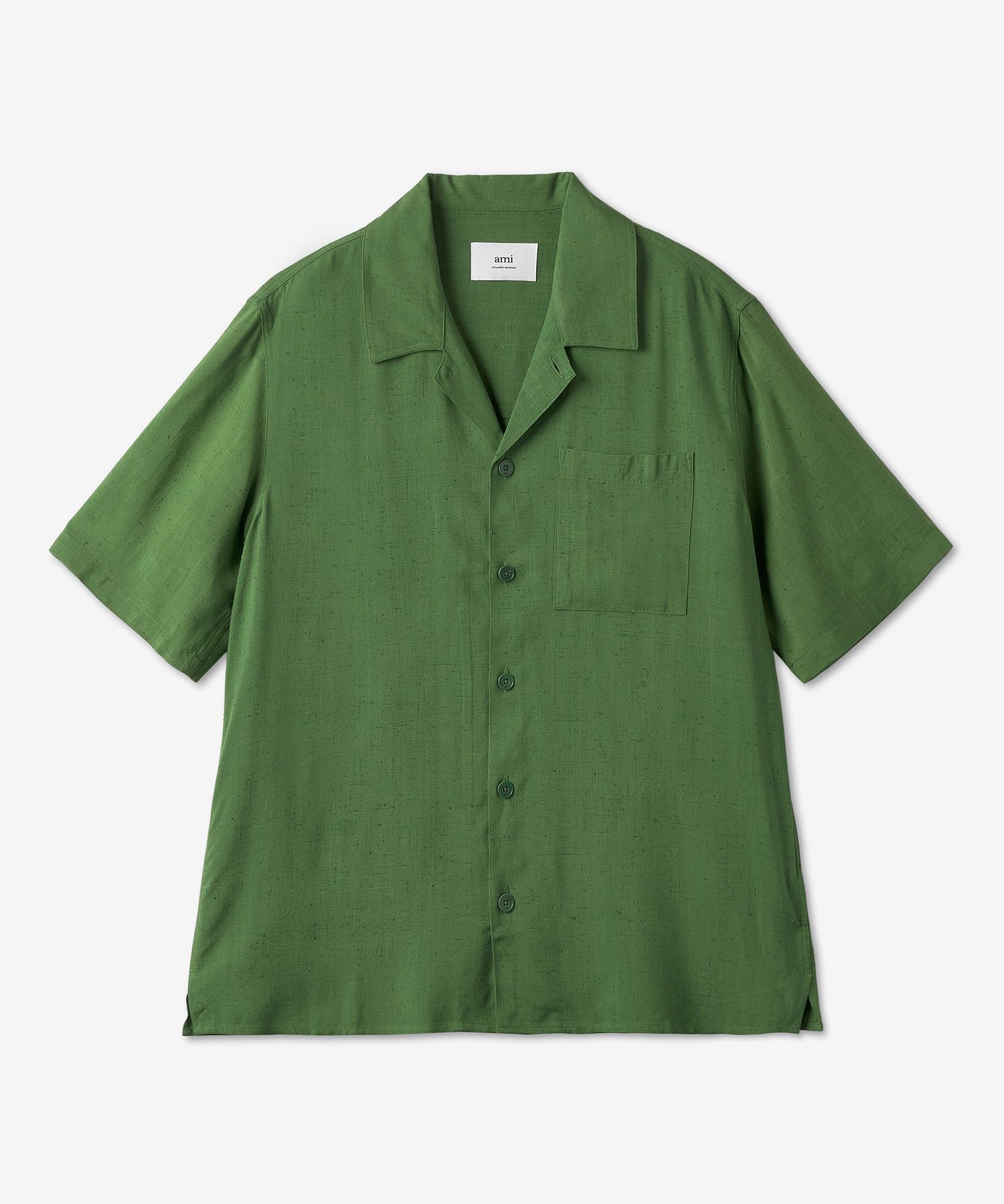 ★★AMI PARIS★★ Camp Kara Shirt Evergreen HSH203VI0003311 MUSINSA | AMI Camp Collar Shirt - Ever Green / HSH203VI0003311