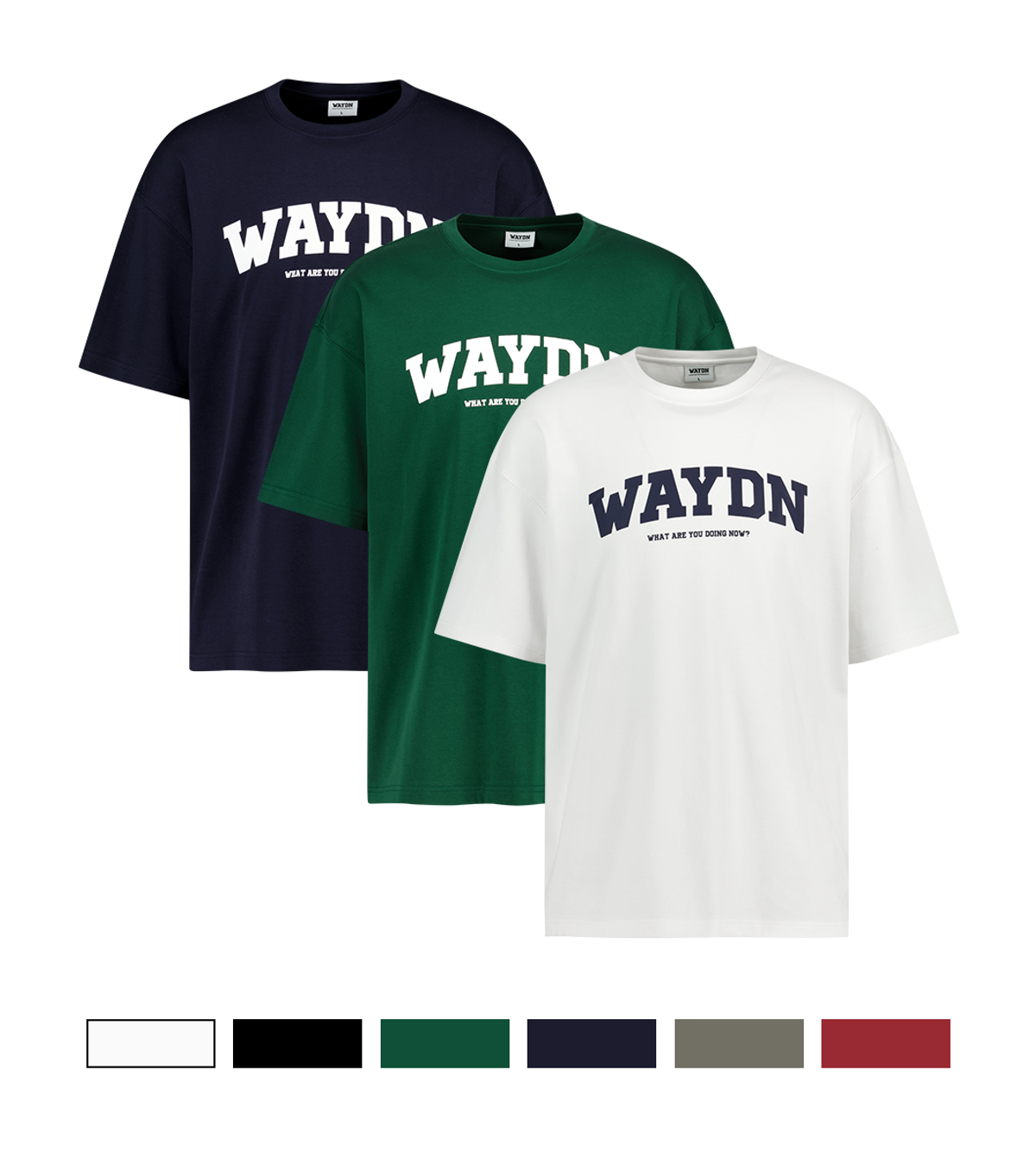 웨이든(WAYDN) [WAYDN][3PACK]라운딩 로고 오버핏 반팔