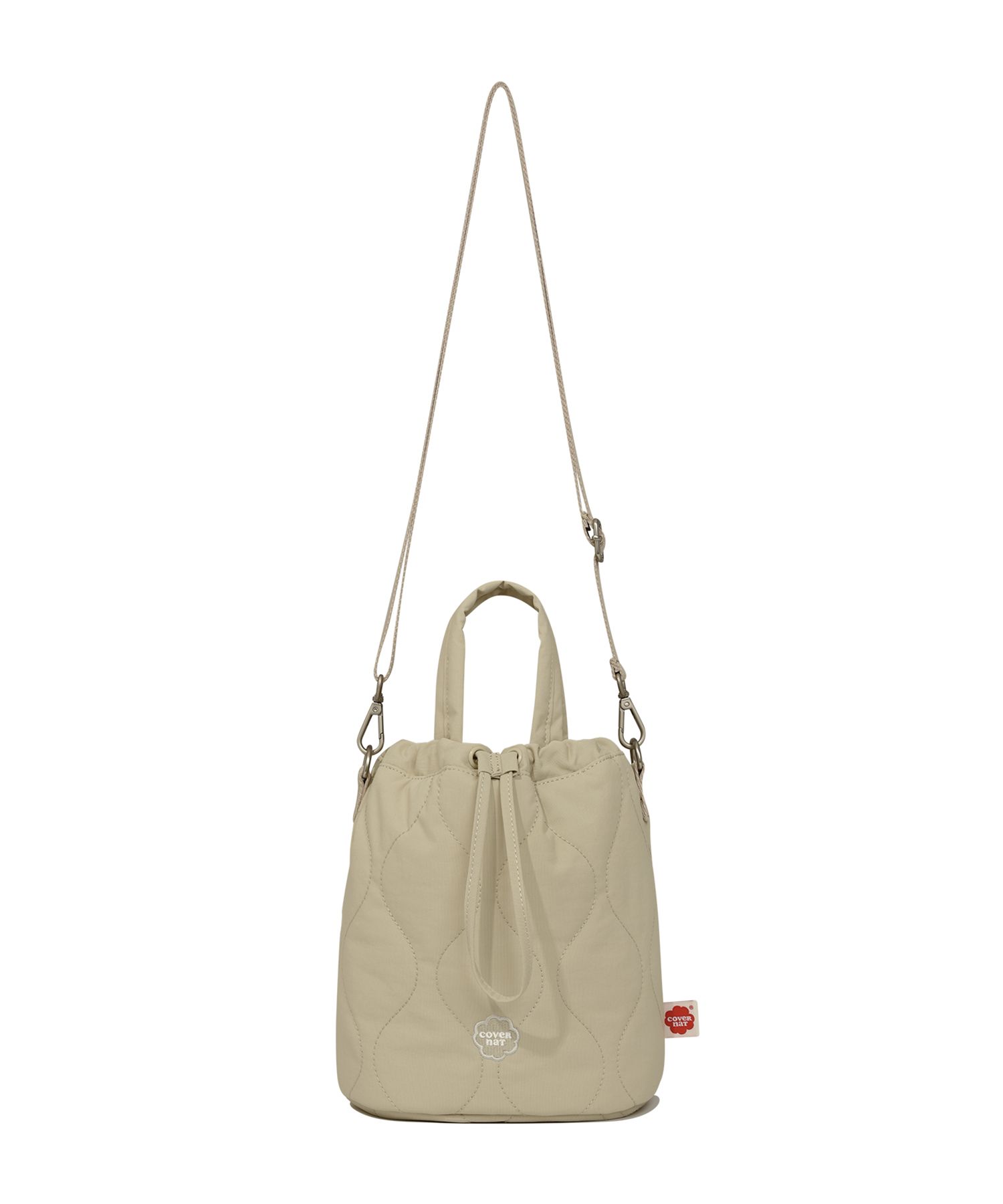 ★COVERNAT WOMAN★ Cloverheart quilted small bucket bag beig MUSINSA | COVERNAT WOMAN Clover Heart Quilted Small Bucket