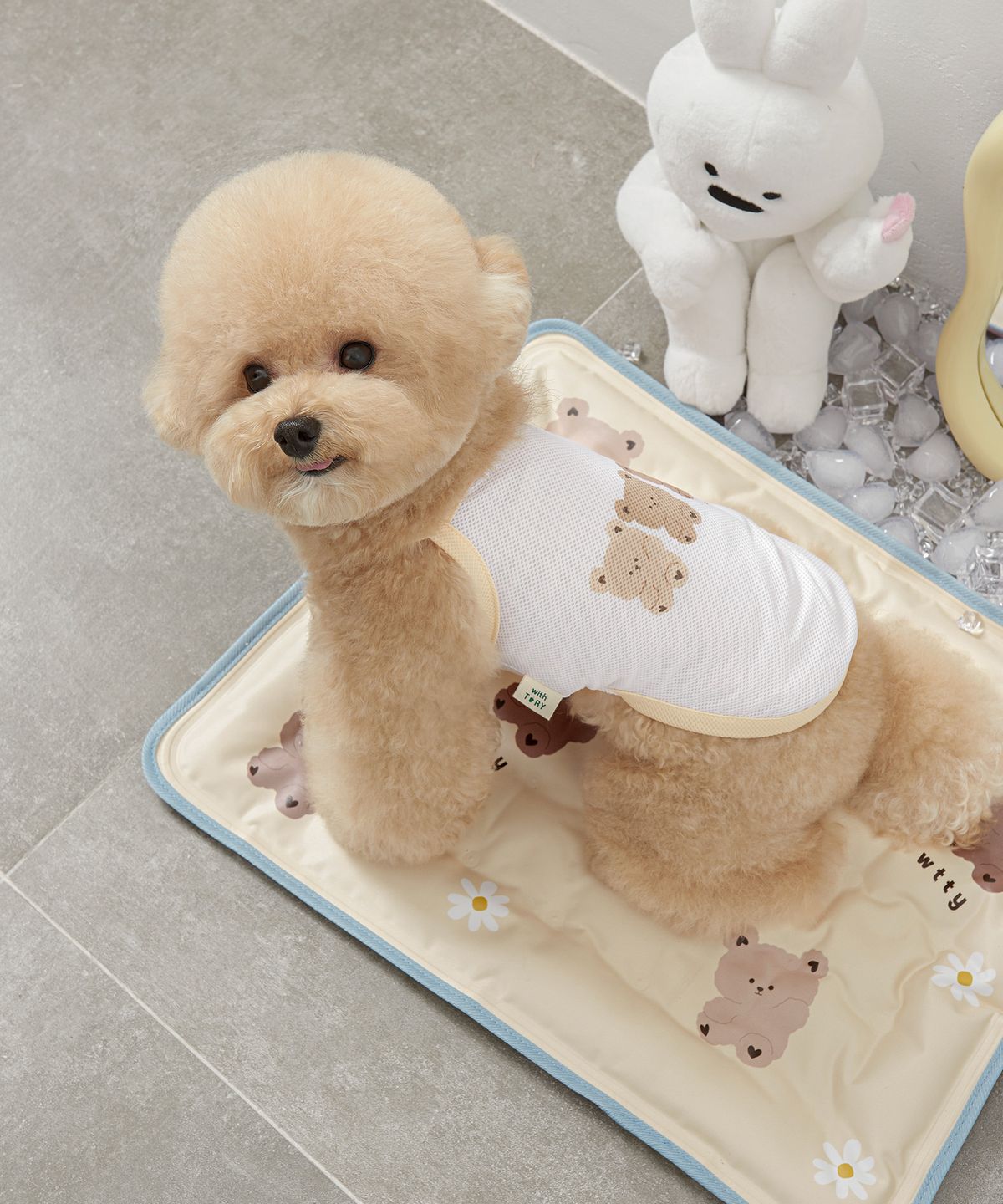 위드토리(WITH TORY) 곰이 아이스 쿨링 기능성 티셔츠 (화이트)