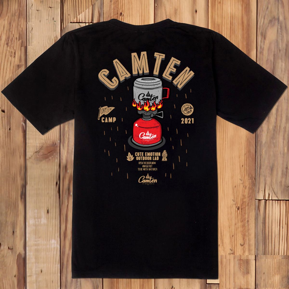 돌돌(DOLDOL) Camten-tshirts-47 감성 캠핑 브랜드 캠텐 캐릭터 그래픽 티셔츠 반팔티