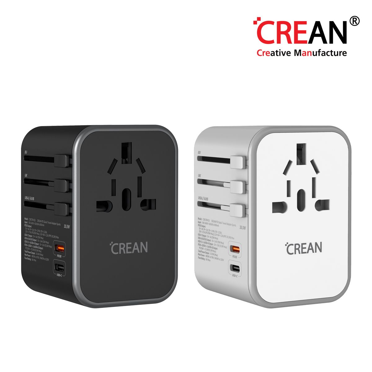 크레앙(CREAN) PD 초고속 여행용 어댑터 5포트 (CRETRVQ5)
