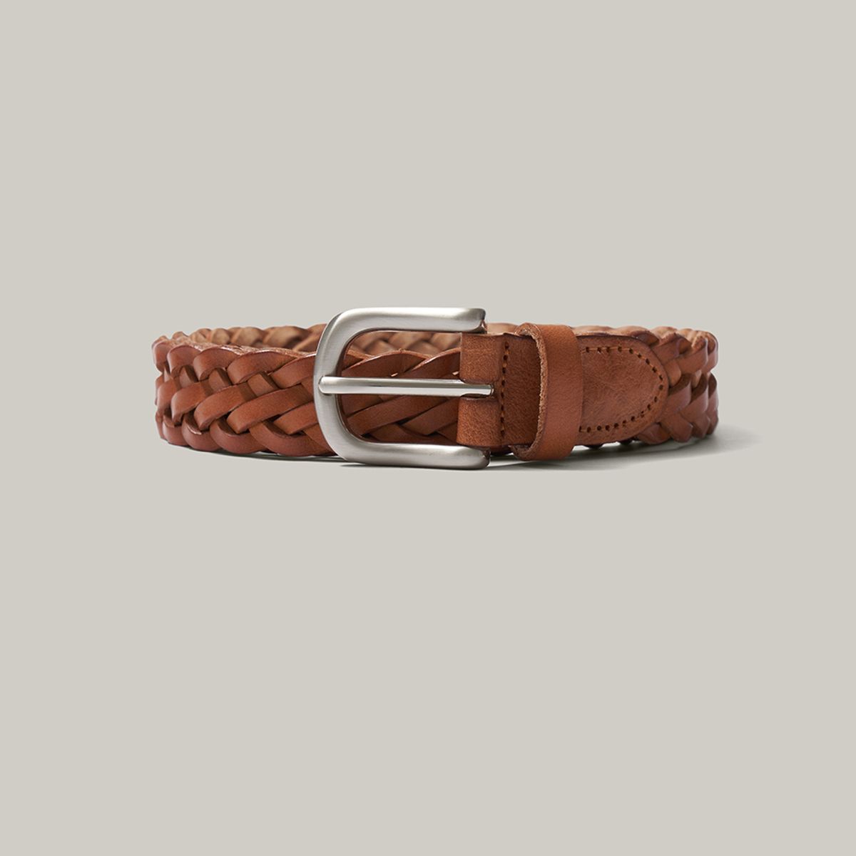 노우드(NOEUD) Italy braided belt (Brown)