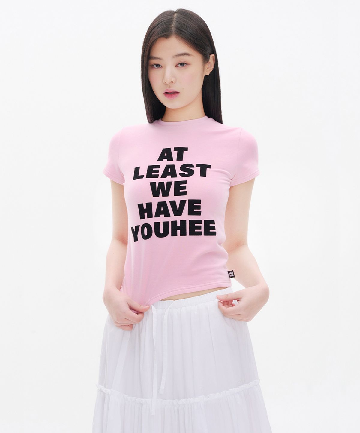 유희(YOUHEE) LETTERING T-SHIRT PINK