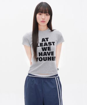 LETTERING T-SHIRT MELANGE GREY