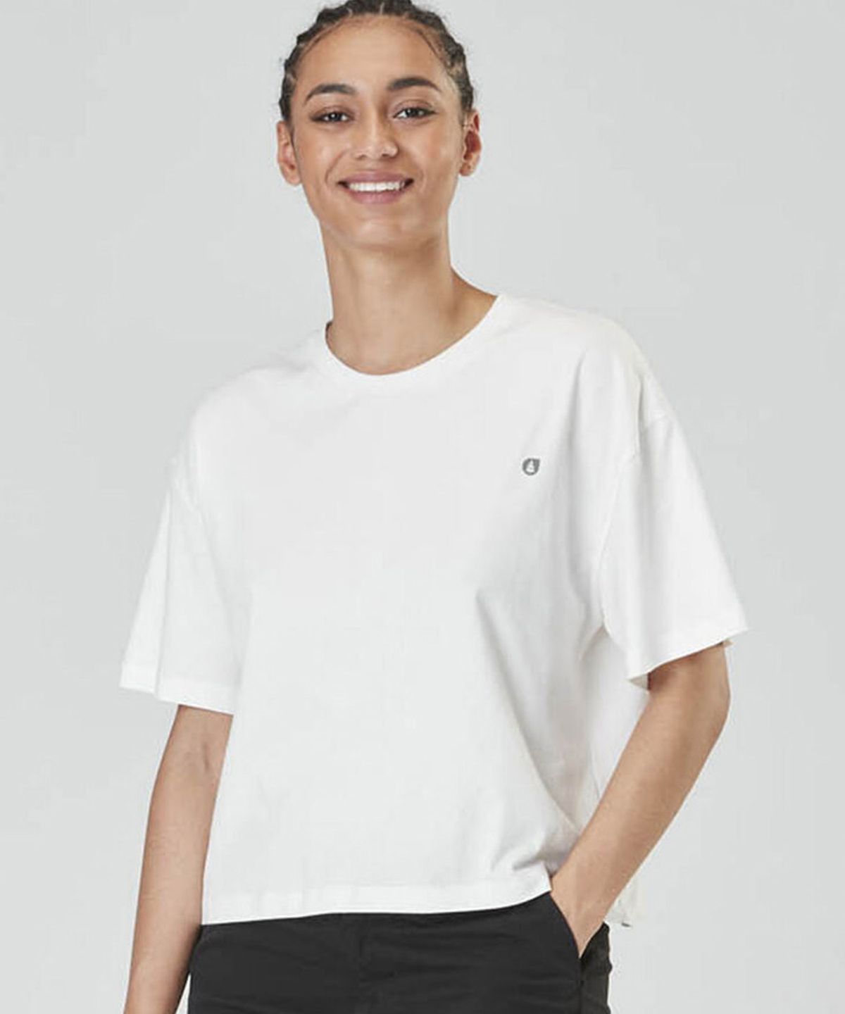 픽쳐오가닉클로딩(PICTURE ORGANIC CLOTHING) 키니 크롭 반팔 티셔츠 (화이트)