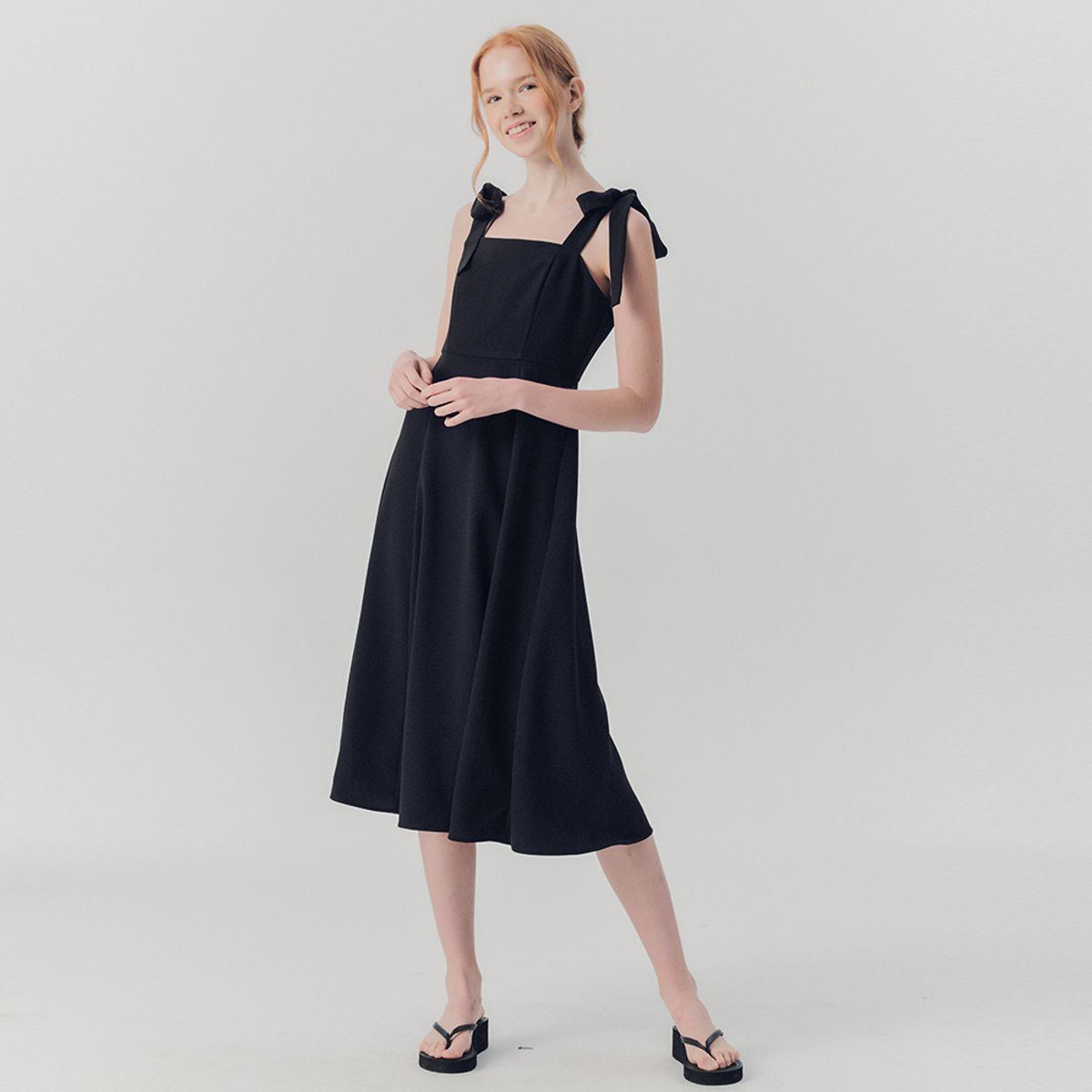 웬스데이딜라잇(WEDNESDAY DELIGHT) WED_Simple tie ribbon dress
