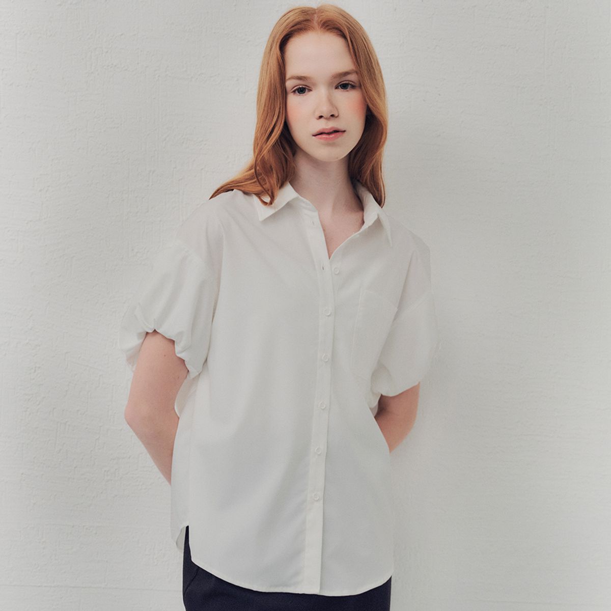 웬스데이딜라잇(WEDNESDAY DELIGHT) WED_French simple puff shirt_WHITE