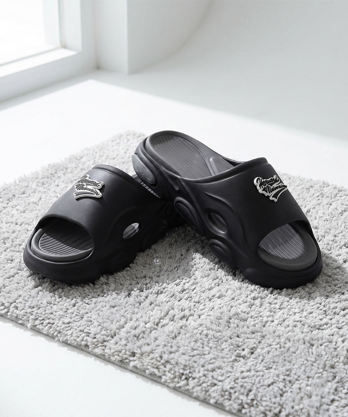 하버드 슈즈(HARVARD SHOES) 쿠다 남여공용 이중창 쿠셔닝 슬리퍼 블랙