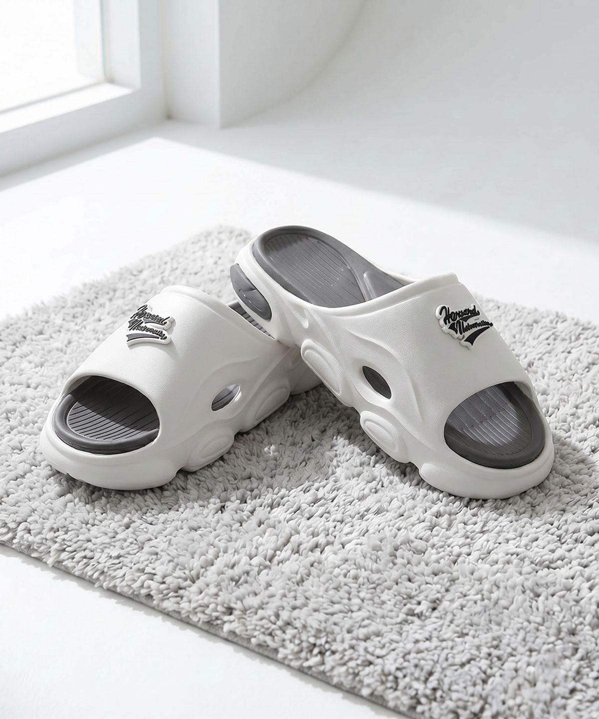 하버드 슈즈(HARVARD SHOES) 쿠다 남여공용 이중창 쿠셔닝 슬리퍼 화이트
