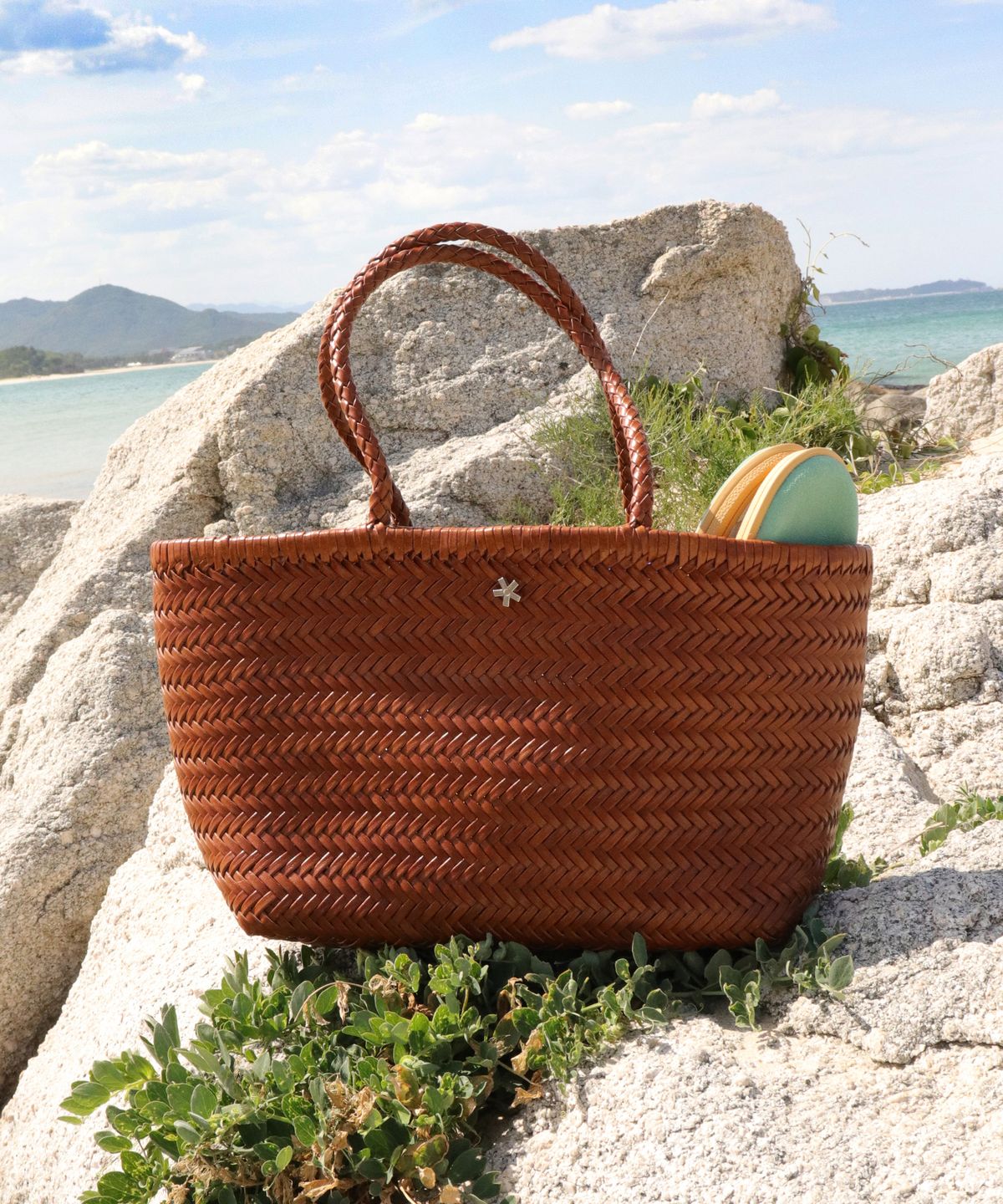 엘케블룸(ELKE BLOEM) WILLOW BROWN LEATHER BASKET BAG