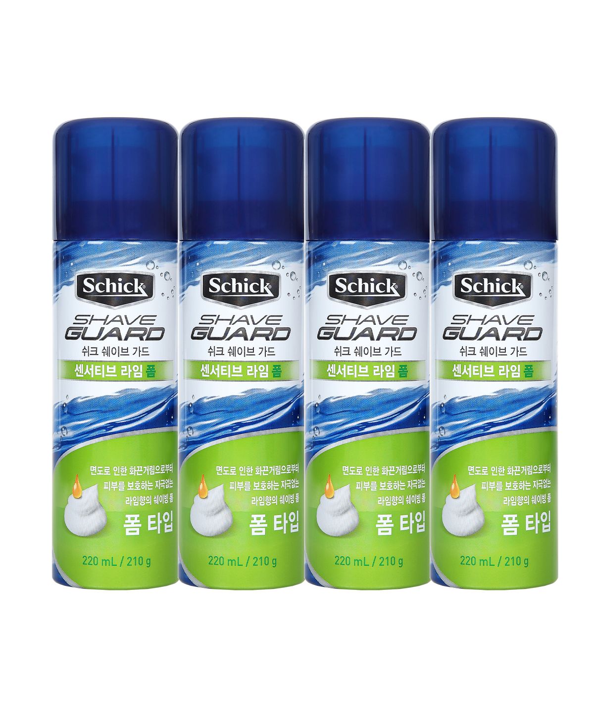 쉬크(SCHICK) 쉐이브가드 센서티브라임폼 220ml 4개