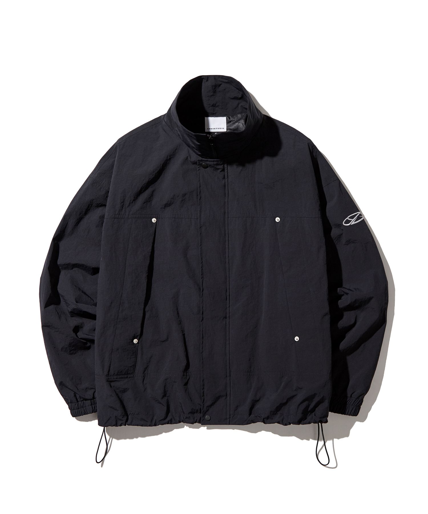 MUSINSA | 1993STUDIO 2WAY Flap Pocket Windbreaker_Black