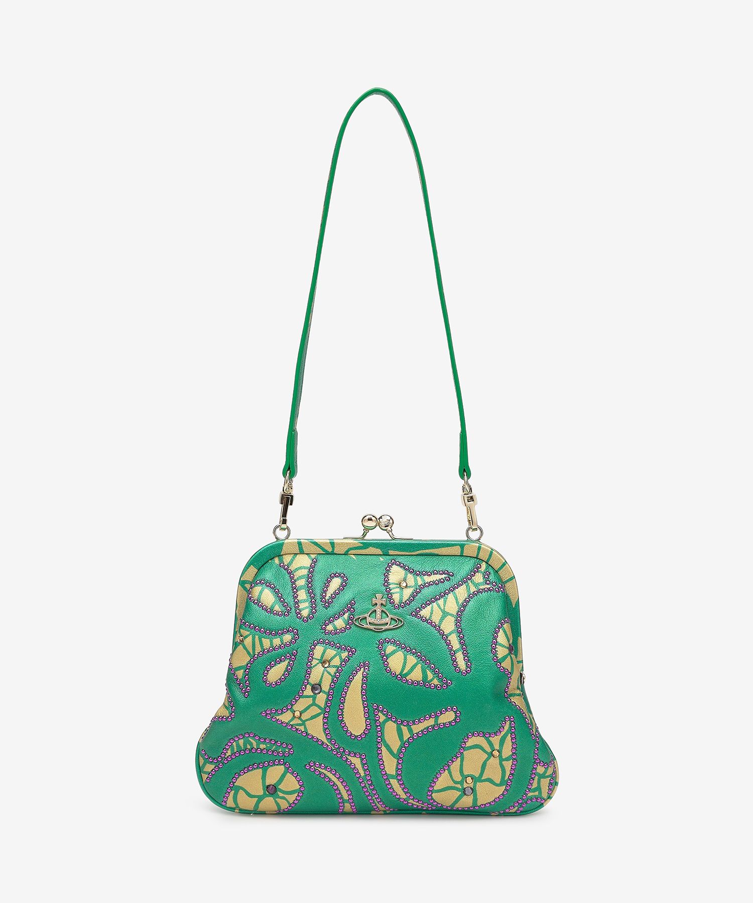 ★Vivienne Westwood★ Logo Clutch Green 4402009CL003BO103 44 Authentic Vivienne Westwood Monkey & Tiger Pouch Clutch Bag