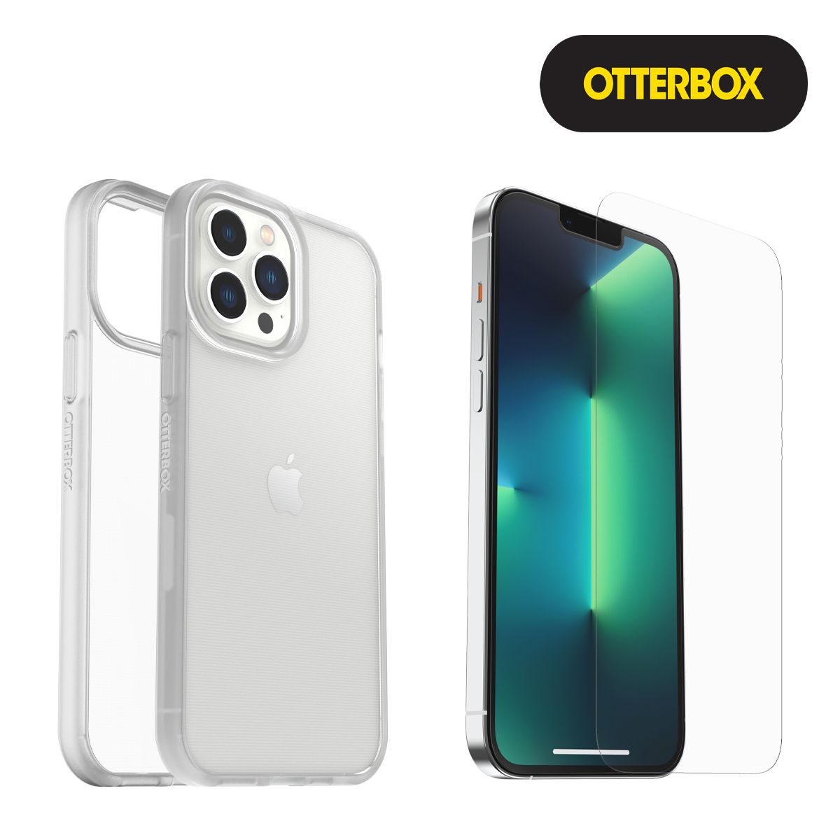 오터박스 모바일(OTTERBOX MOBILE) React 아이폰14 케이스 클리어+Trusted Glass 풀커버 강화유리