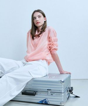 파스 셔링 리본 바람막이 - 코랄