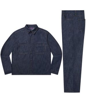 [SET][여름][논페이드] 데님 워크 셔츠 긴팔 셋업 ver.1 - 딥블루